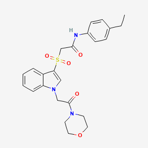 N-(4-ethylphenyl)-2-((1-(2-morpholino-2-oxoethyl)-1H-indol-3-yl)sulfonyl)acetamide