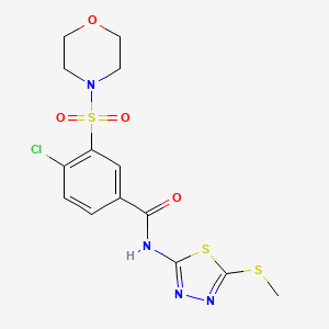 4-chloro-N-[5-(methylsulfanyl)-1,3,4-thiadiazol-2-yl]-3-(morpholin-4-ylsulfonyl)benzamide