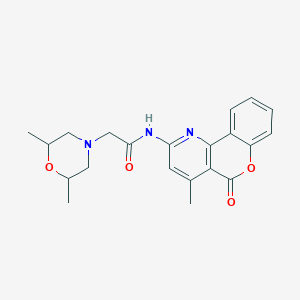 2-(2,6-dimethylmorpholino)-N-(4-methyl-5-oxo-5H-chromeno[4,3-b]pyridin-2-yl)acetamide