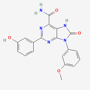 2-(3-hydroxyphenyl)-9-(3-methoxyphenyl)-8-oxo-8,9-dihydro-7H-purine-6-carboxamide