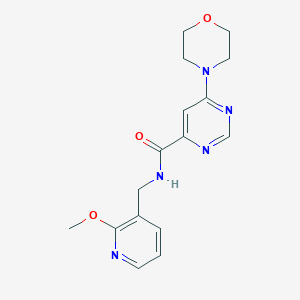 molecular formula C16H19N5O3 B2797362 N-((2-methoxypyridin-3-yl)methyl)-6-morpholinopyrimidine-4-carboxamide CAS No. 1903167-10-1