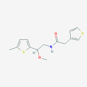 molecular formula C14H17NO2S2 B2797366 N-(2-甲氧基-2-(5-甲基噻吩-2-基)乙基)-2-(噻吩-3-基)乙酰胺 CAS No. 1797640-20-0