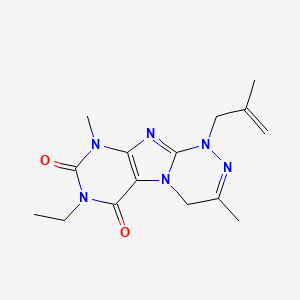 molecular formula C15H20N6O2 B2797368 7-ethyl-3,9-dimethyl-1-(2-methylallyl)-1,4-dihydro-[1,2,4]triazino[3,4-f]purine-6,8(7H,9H)-dione CAS No. 923491-95-6