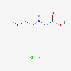 molecular formula C6H14ClNO3 B2797371 2-[(2-Methoxyethyl)amino]propanoic acid hydrochloride CAS No. 1485711-12-3