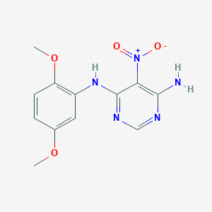 molecular formula C12H13N5O4 B2797382 N-(2,5-dimethoxyphenyl)-5-nitropyrimidine-4,6-diamine CAS No. 450345-45-6