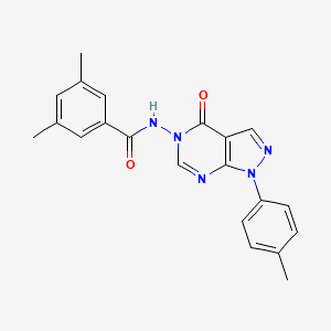 molecular formula C21H19N5O2 B2797387 3,5-dimethyl-N-(4-oxo-1-(p-tolyl)-1H-pyrazolo[3,4-d]pyrimidin-5(4H)-yl)benzamide CAS No. 900007-79-6