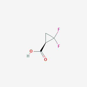molecular formula C4H4F2O2 B2797409 (1R)-2,2-difluorocyclopropane-1-carboxylic acid CAS No. 107873-03-0; 1631747-25-5