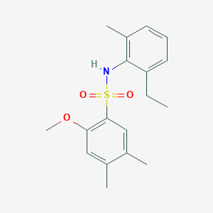 molecular formula C18H23NO3S B2797410 N-(2-ethyl-6-methylphenyl)-2-methoxy-4,5-dimethylbenzene-1-sulfonamide CAS No. 2361720-51-4