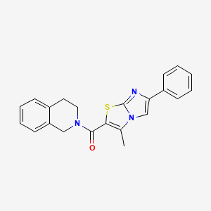 molecular formula C22H19N3OS B2797422 2-{3-methyl-6-phenylimidazo[2,1-b][1,3]thiazole-2-carbonyl}-1,2,3,4-tetrahydroisoquinoline CAS No. 852132-79-7