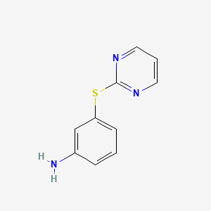 molecular formula C10H9N3S B2797423 3-(Pyrimidin-2-ylthio)aniline CAS No. 1184789-54-5