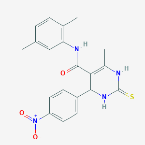 molecular formula C20H20N4O3S B2797452 N-(2,5-dimethylphenyl)-6-methyl-4-(4-nitrophenyl)-2-thioxo-1,2,3,4-tetrahydropyrimidine-5-carboxamide CAS No. 537680-08-3