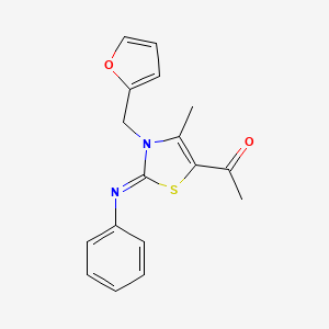 1-[3-(Furan-2-ylmethyl)-4-methyl-2-phenylimino-1,3-thiazol-5-yl]ethanone