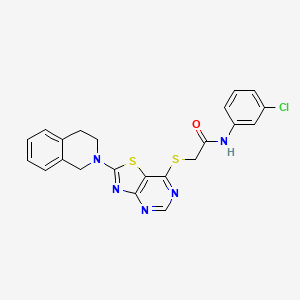 N-(3-chlorophenyl)-2-((2-(3,4-dihydroisoquinolin-2(1H)-yl)thiazolo[4,5-d]pyrimidin-7-yl)thio)acetamide