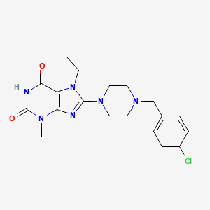 8-(4-(4-chlorobenzyl)piperazin-1-yl)-7-ethyl-3-methyl-1H-purine-2,6(3H,7H)-dione