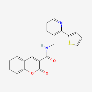 2-oxo-N-((2-(thiophen-2-yl)pyridin-3-yl)methyl)-2H-chromene-3-carboxamide