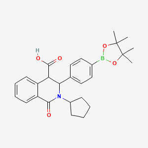 2-Cyclopentyl-1-oxo-3-[4-(tetramethyl-1,3,2-dioxaborolan-2-yl)-phenyl]-1,2,3,4-tetrahydroisoquinoline-4-carboxylic acid