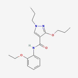 molecular formula C18H25N3O3 B2797526 N-(2-ethoxyphenyl)-3-propoxy-1-propyl-1H-pyrazole-4-carboxamide CAS No. 1013765-62-2