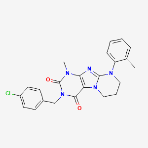 3-(4-chlorobenzyl)-1-methyl-9-(o-tolyl)-6,7,8,9-tetrahydropyrimido[2,1-f]purine-2,4(1H,3H)-dione