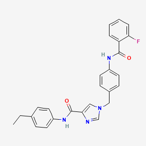 N-(4-ethylphenyl)-1-(4-(2-fluorobenzamido)benzyl)-1H-imidazole-4-carboxamide