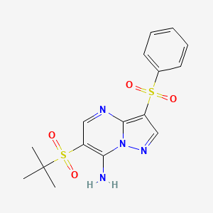 6-(Tert-butylsulfonyl)-3-(phenylsulfonyl)pyrazolo[1,5-a]pyrimidin-7-ylamine