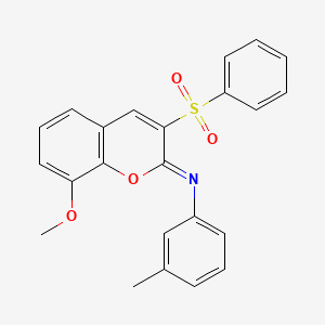 (Z)-N-(8-methoxy-3-(phenylsulfonyl)-2H-chromen-2-ylidene)-3-methylaniline