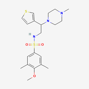 4-methoxy-3,5-dimethyl-N-(2-(4-methylpiperazin-1-yl)-2-(thiophen-3-yl)ethyl)benzenesulfonamide