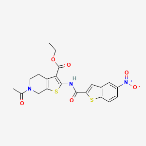 Ethyl 6-acetyl-2-(5-nitrobenzo[b]thiophene-2-carboxamido)-4,5,6,7-tetrahydrothieno[2,3-c]pyridine-3-carboxylate