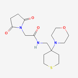 2-(2,5-Dioxopyrrolidin-1-yl)-N-[(4-morpholin-4-ylthian-4-yl)methyl]acetamide