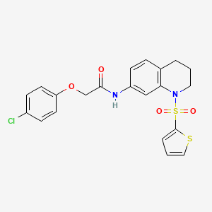2-(4-chlorophenoxy)-N-(1-(thiophen-2-ylsulfonyl)-1,2,3,4-tetrahydroquinolin-7-yl)acetamide