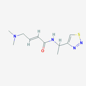molecular formula C10H16N4OS B2797563 (E)-4-(Dimethylamino)-N-[1-(thiadiazol-4-yl)ethyl]but-2-enamide CAS No. 2411333-52-1