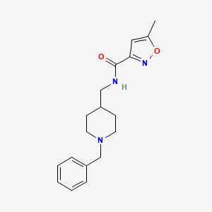 molecular formula C18H23N3O2 B2797567 N-[(1-benzylpiperidin-4-yl)methyl]-5-methyl-1,2-oxazole-3-carboxamide CAS No. 1209785-68-1