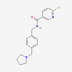 6-chloro-N-({4-[(pyrrolidin-1-yl)methyl]phenyl}methyl)pyridine-3-carboxamide