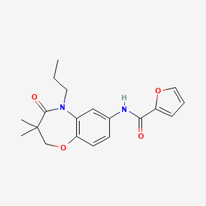 molecular formula C19H22N2O4 B2797581 N-(3,3-dimethyl-4-oxo-5-propyl-2,3,4,5-tetrahydro-1,5-benzoxazepin-7-yl)furan-2-carboxamide CAS No. 921791-98-2