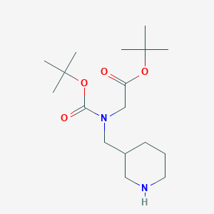 molecular formula C17H32N2O4 B2797585 Tert-butyl 2-{[(tert-butoxy)carbonyl](piperidin-3-ylmethyl)amino}acetate CAS No. 1795361-16-8