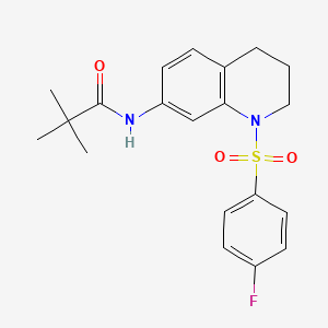 molecular formula C20H23FN2O3S B2797621 N-(1-((4-fluorophenyl)sulfonyl)-1,2,3,4-tetrahydroquinolin-7-yl)pivalamide CAS No. 1005300-16-2