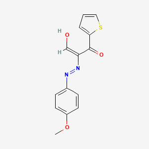 (2E)-2-[2-(4-methoxyphenyl)hydrazin-1-ylidene]-3-oxo-3-(thiophen-2-yl)propanal