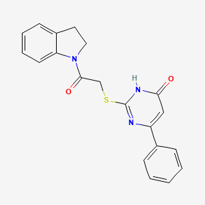 2-{[2-(2,3-dihydro-1H-indol-1-yl)-2-oxoethyl]thio}-6-phenyl-4(3H)-pyrimidinone