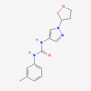 molecular formula C15H18N4O2 B2797630 1-(1-(tetrahydrofuran-3-yl)-1H-pyrazol-4-yl)-3-(m-tolyl)urea CAS No. 1797895-20-5