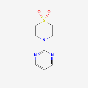 molecular formula C8H11N3O2S B2797631 4-(Pyrimidin-2-yl)-1lambda6-thiomorpholine-1,1-dione CAS No. 1823226-96-5