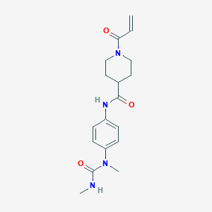 molecular formula C18H24N4O3 B2797646 N-[4-[Methyl(methylcarbamoyl)amino]phenyl]-1-prop-2-enoylpiperidine-4-carboxamide CAS No. 2361859-66-5