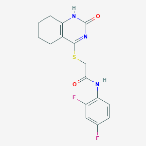 molecular formula C16H15F2N3O2S B2797654 N-(2,4-difluorophenyl)-2-[(2-oxo-1,2,5,6,7,8-hexahydroquinazolin-4-yl)sulfanyl]acetamide CAS No. 898444-24-1