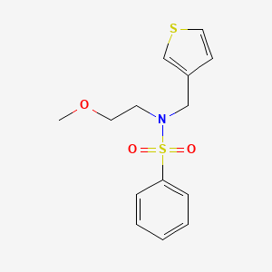 molecular formula C14H17NO3S2 B2797659 N-(2-methoxyethyl)-N-(thiophen-3-ylmethyl)benzenesulfonamide CAS No. 1235359-76-8