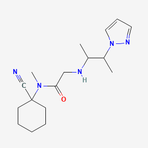 molecular formula C17H27N5O B2797671 N-(1-cyanocyclohexyl)-N-methyl-2-{[3-(1H-pyrazol-1-yl)butan-2-yl]amino}acetamide CAS No. 1423631-76-8