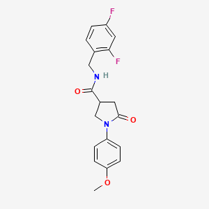 molecular formula C19H18F2N2O3 B2797681 N-[(2,4-difluorophenyl)methyl]-1-(4-methoxyphenyl)-5-oxopyrrolidine-3-carboxamide CAS No. 1252912-96-1