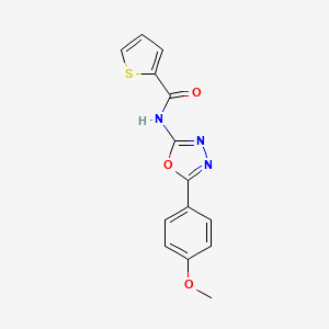molecular formula C14H11N3O3S B2797687 N-[5-(4-methoxyphenyl)-1,3,4-oxadiazol-2-yl]thiophene-2-carboxamide CAS No. 888414-62-8