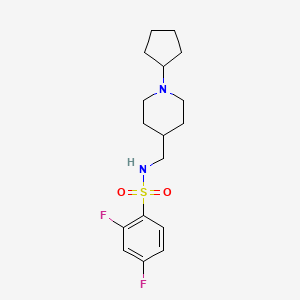 molecular formula C17H24F2N2O2S B2797695 N-((1-cyclopentylpiperidin-4-yl)methyl)-2,4-difluorobenzenesulfonamide CAS No. 953143-85-6