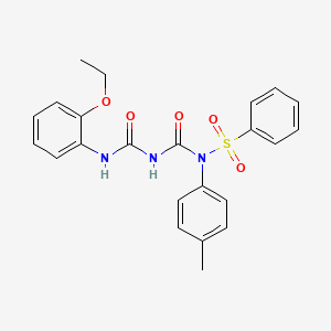 molecular formula C23H23N3O5S B2797705 N-(((2-ethoxyphenyl)carbamoyl)carbamoyl)-N-(p-tolyl)benzenesulfonamide CAS No. 391219-93-5