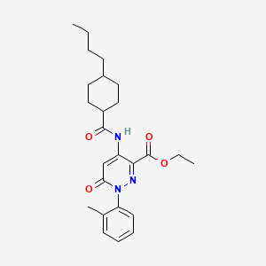 molecular formula C25H33N3O4 B2797727 Ethyl 4-(4-butylcyclohexanecarboxamido)-6-oxo-1-(o-tolyl)-1,6-dihydropyridazine-3-carboxylate CAS No. 941885-80-9