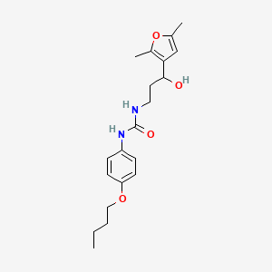 molecular formula C20H28N2O4 B2797777 1-(4-Butoxyphenyl)-3-[3-(2,5-dimethylfuran-3-YL)-3-hydroxypropyl]urea CAS No. 1421508-90-8