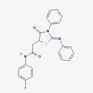 N-(4-fluorophenyl)-2-[(2Z)-4-oxo-3-phenyl-2-(phenylimino)-1,3-thiazolidin-5-yl]acetamide